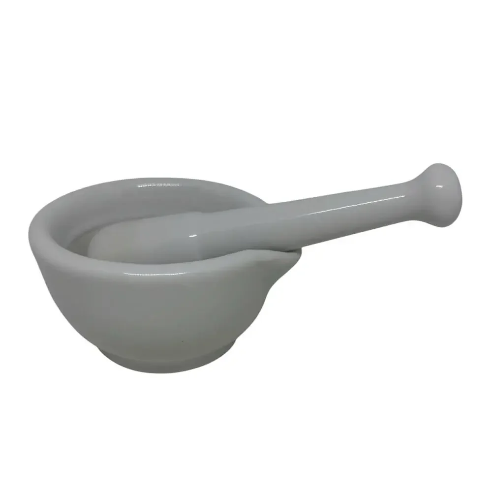 White Porcelain Mortar & Pestle Set, 5oz - Unglazed Grinding Surface Unbranded